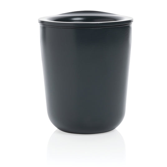 Simplistic antimicrobial coffee tumbler from XD Collection, black drinkware with a sleek, minimalist design.