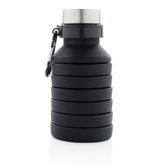 Leakproof collapsible silicone bottle with lid - Custom Wood Designs