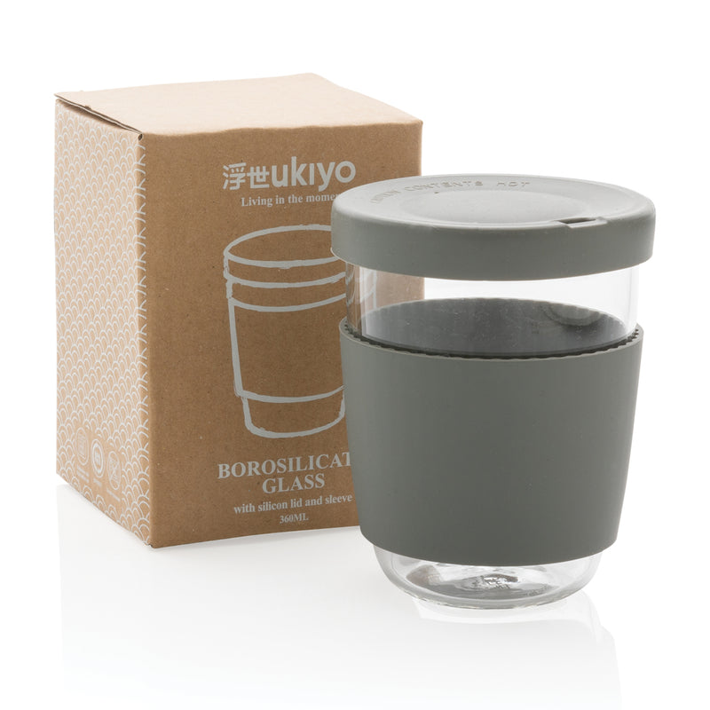 Load image into Gallery viewer, Ukiyo borosilicate glass with silicone lid and sleeve - Custom Wood Designs
