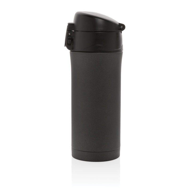 Load image into Gallery viewer, Metallic easy lock vacuum mug from XD Collection, stylish drinkware with secure lid and insulated design for hot or cold beverages.

