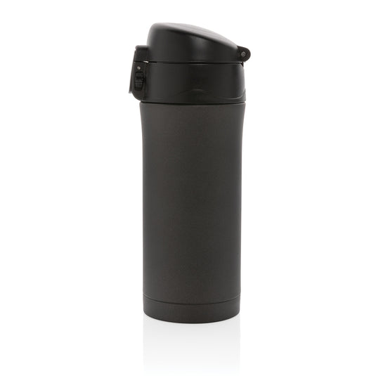 Metallic easy lock vacuum mug from XD Collection, stylish drinkware with secure lid and insulated design for hot or cold beverages.