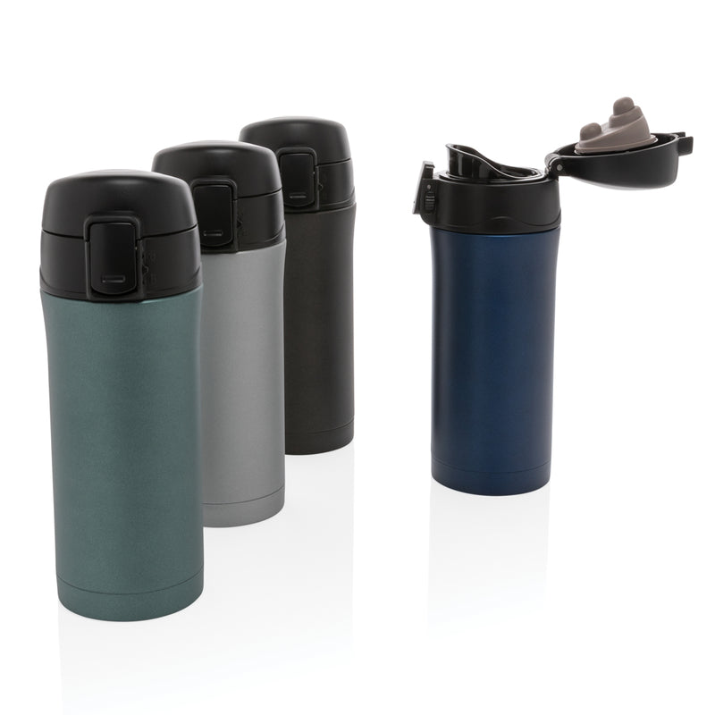Load image into Gallery viewer, Metallic XD Collection Easy Lock vacuum mug with secure lid, stainless steel drinkware for hot and cold beverages.
