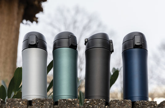 Metallic XD Collection easy lock vacuum mug for hot and cold drinks, with a sleek drinkware design and secure lid.
