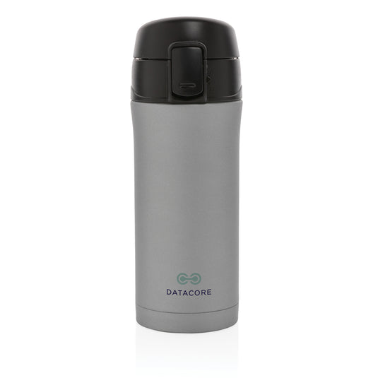 XD Collection metallic easy lock vacuum mug in sleek drinkware design, featuring a secure lid and insulated body for hot and cold beverages.