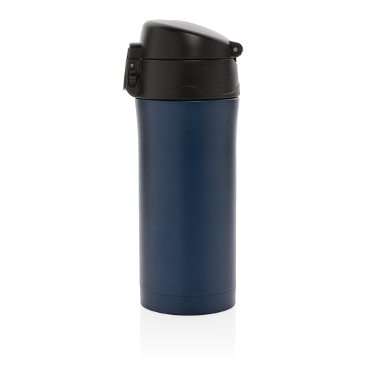 Metallic XD Collection easy lock vacuum mug in drinkware with secure lid and sleek metallic finish, perfect for hot or cold beverages.