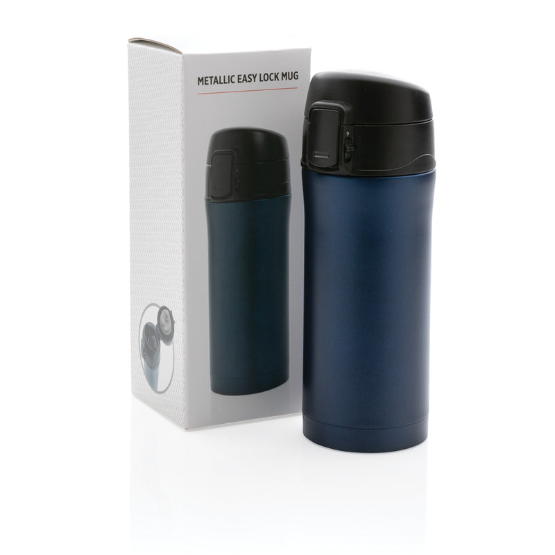 Load image into Gallery viewer, Metallic XD Collection easy lock vacuum mug for hot and cold drinks, with a sleek, metallic finish and secure lid.
