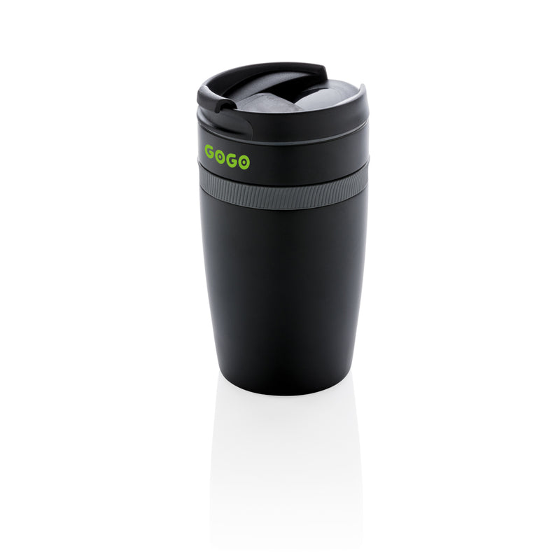 Load image into Gallery viewer, XD Xclusive Sierra leak-proof vacuum coffee tumbler in stainless steel with a sleek drinkware design and secure lid.
