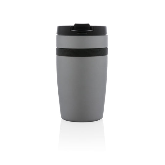 XD Xclusive Sierra leak-proof vacuum coffee tumbler in black, showing its insulated drinkware design with secure lid.