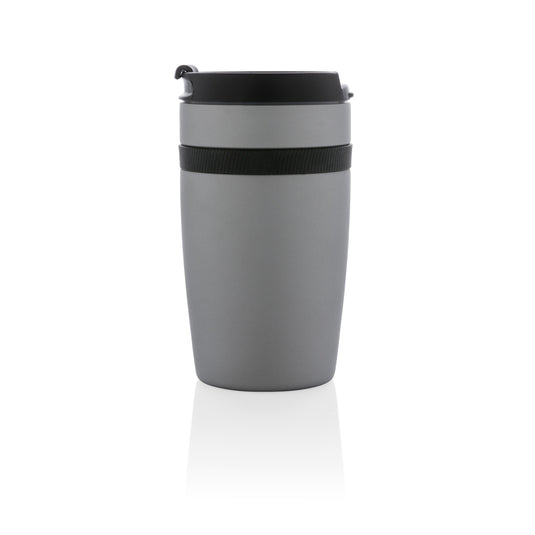 XD Xclusive Sierra leak-proof vacuum coffee tumbler in black, showing the insulated drinkware with secure lid and sleek design.