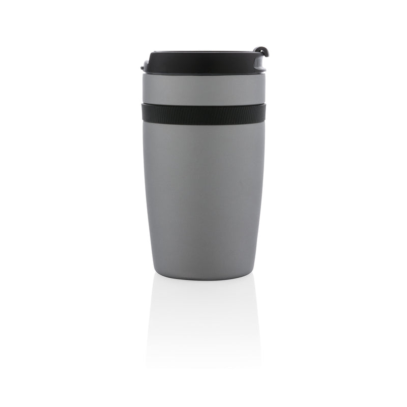 Load image into Gallery viewer, XD Xclusive Sierra leak-proof vacuum coffee tumbler in black, showing insulated stainless steel drinkware with lid and sleek design.
