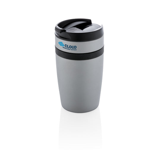 XD Xclusive Sierra leak-proof vacuum coffee tumbler in stainless steel, insulated drinkware with a secure lid.