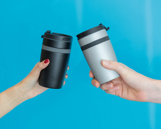XD Xclusive Sierra leak-proof vacuum coffee tumbler in stainless steel with a sleek drinkware design.