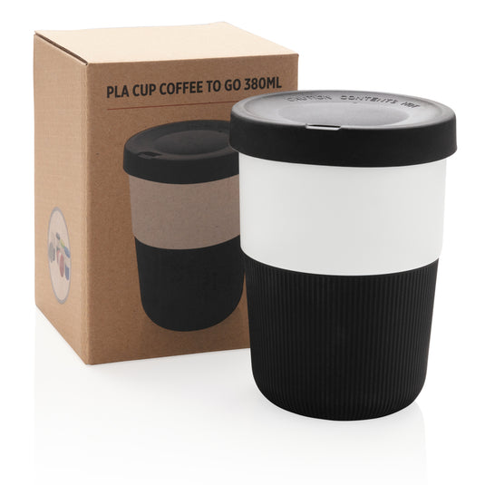 XD Collection PLA coffee to go cup, 380ml, eco-friendly drinkware with lid, designed for takeout coffee.