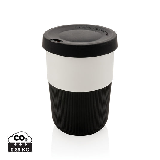 XD Collection PLA coffee to go cup, 380ml drinkware with biodegradable PLA material, suitable for hot beverages.