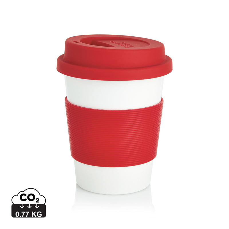 Load image into Gallery viewer, White PLA coffee cup from XD Collection drinkware set, featuring a smooth surface and eco-friendly design.
