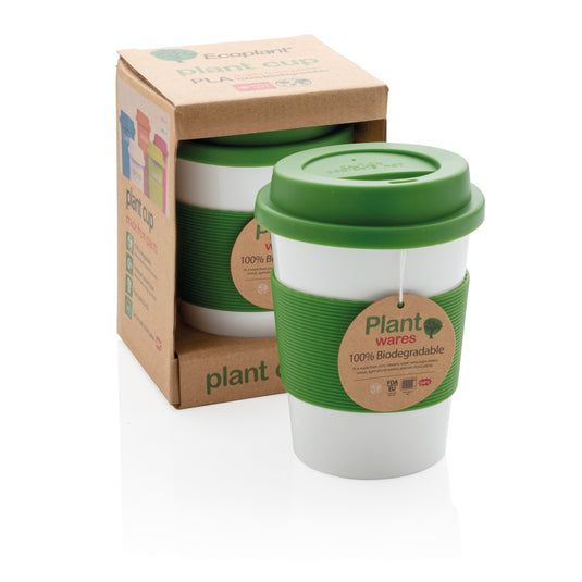 Pink PLA coffee cup from XD Collection drinkware line, featuring a smooth, eco-friendly design ideal for hot beverages.