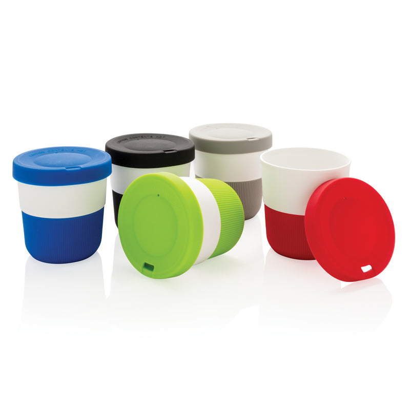 Load image into Gallery viewer, XD Collection PLA coffee to go cup, eco-friendly reusable drinkware for hot beverages, with a sleek design and lid.
