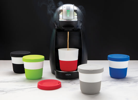 XD Collection PLA coffee to go cup, eco-friendly drinkware with lid, designed for hot beverages on the go.