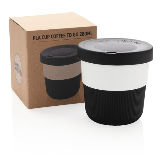 Reusable PLA coffee cup for on-the-go drinks from XD Collection, featuring a sleek design and spill-proof lid.