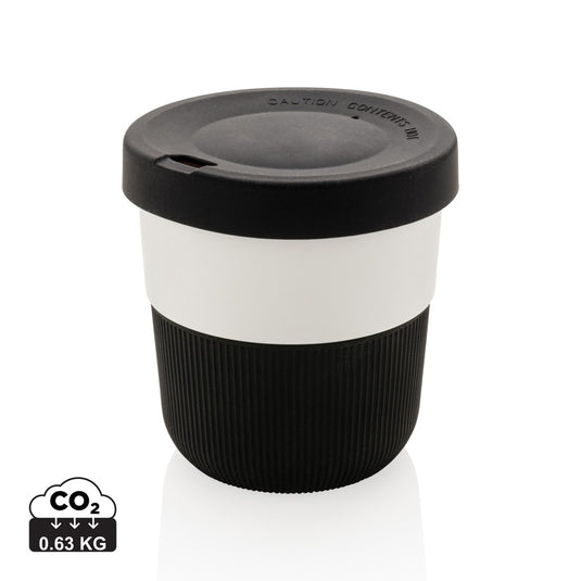 XD Collection PLA coffee to go cup, eco-friendly drinkware with lid, suitable for hot beverages, biodegradable and reusable.