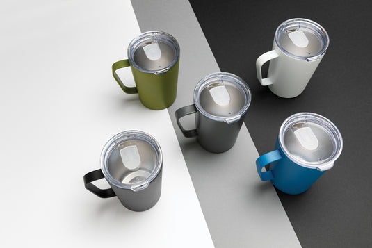 RCS Recycled stainless steel modern vacuum mug with lid - Custom Wood Designs