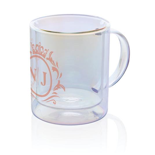 Deluxe double wall electroplated glass mug - Custom Wood Designs
