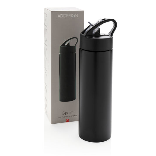 XD Xclusive sport bottle with straw, durable drinkware featuring a sleek design and spill-proof lid for active hydration.