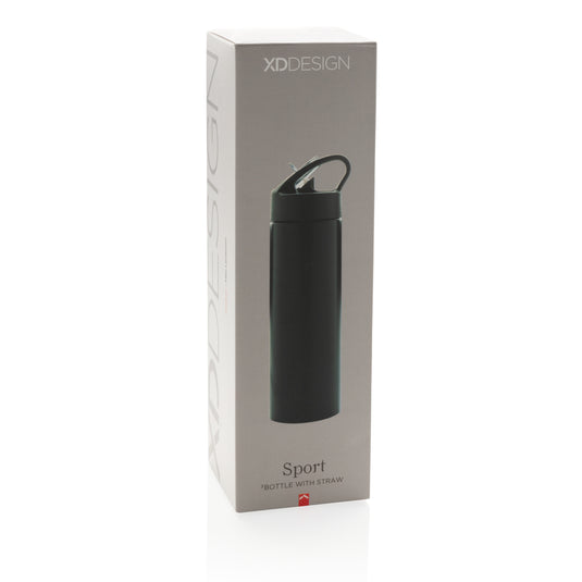 XD Xclusive sport bottle with straw, reusable drinkware featuring a sleek design and easy-to-use straw for hydration.