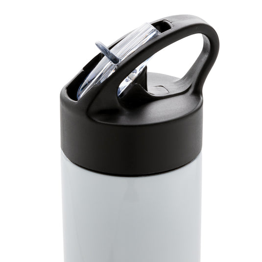 XD Xclusive sport bottle with straw, durable drinkware featuring a flip-top lid and ergonomic design for active use