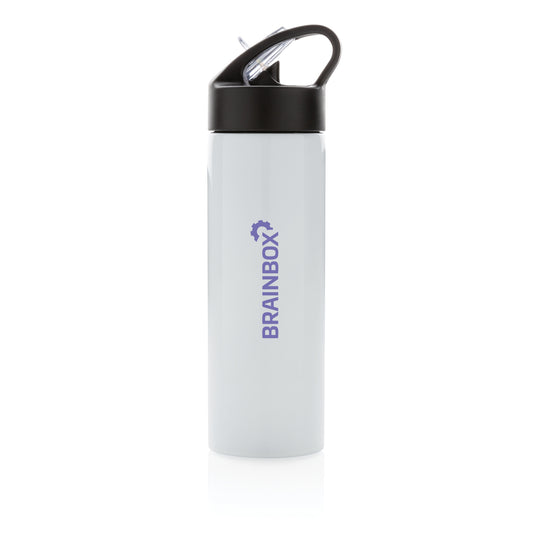 XD Xclusive sport bottle with straw in black and blue, durable drinkware designed for active use