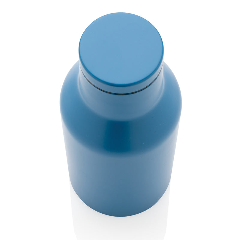 Load image into Gallery viewer, Recycled stainless steel compact bottle from XD Collection, eco-friendly drinkware with a sleek design and secure lid.
