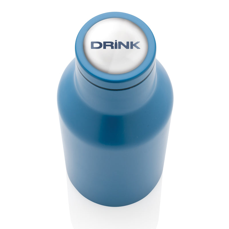 Load image into Gallery viewer, Recycled stainless steel compact bottle from XD Collection, eco-friendly drinkware with a sleek, durable design.
