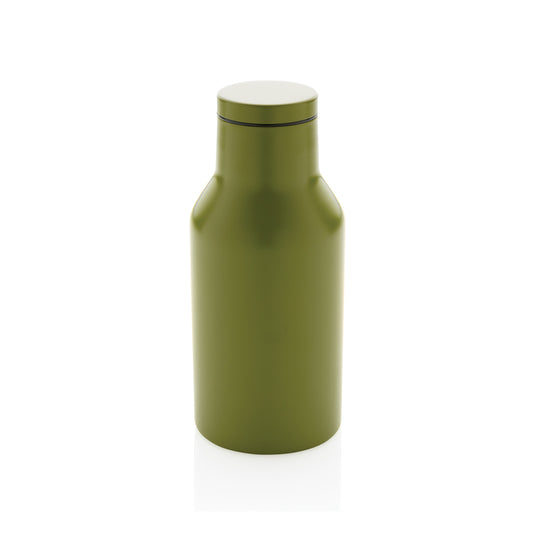 Recycled stainless steel compact bottle from XD Collection, eco-friendly drinkware with a sleek, durable design.