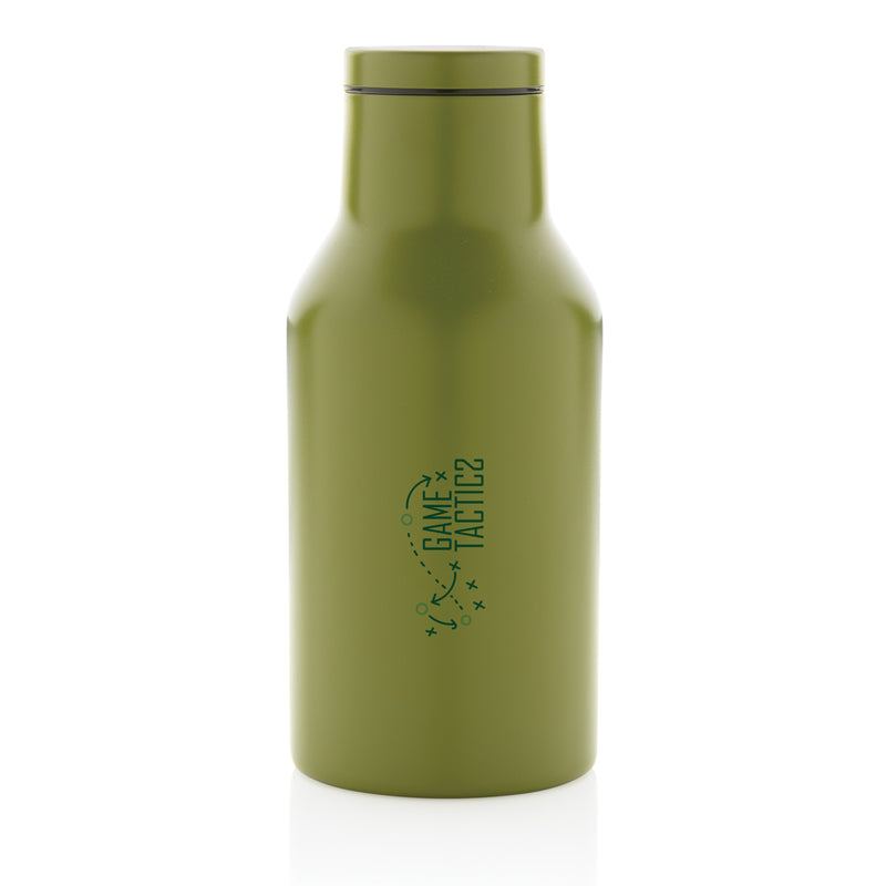Load image into Gallery viewer, Recycled stainless steel compact bottle from XD Collection RCS drinkware, eco-friendly design with sleek, durable finish.
