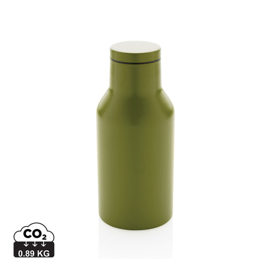 Recycled stainless steel compact water bottle from XD Collection RCS drinkware, featuring a sleek, eco-friendly design.