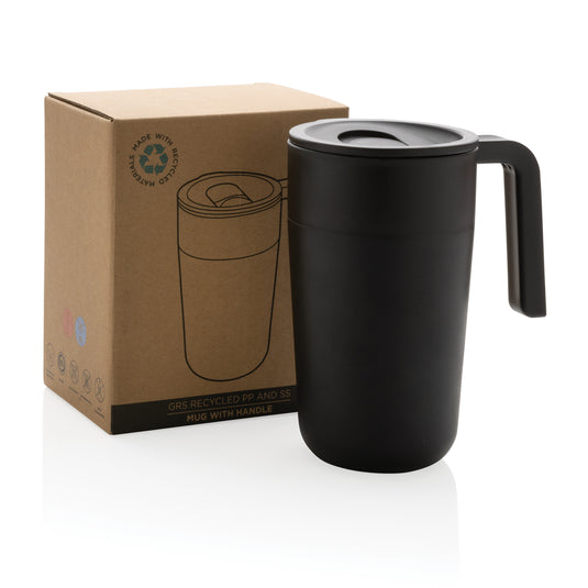 GRS Recycled PP and SS mug with handle - Custom Wood Designs
