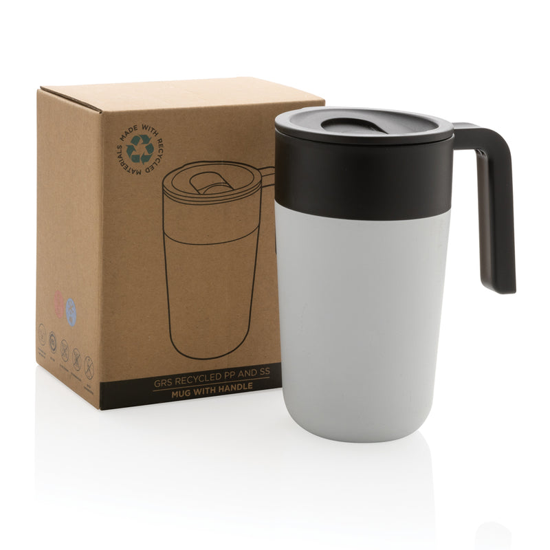 Load image into Gallery viewer, GRS Recycled PP and SS mug with handle - Custom Wood Designs
