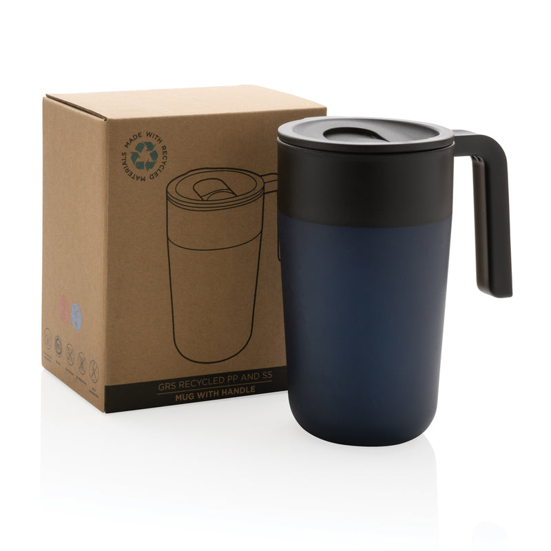 Load image into Gallery viewer, GRS Recycled PP and SS mug with handle - Custom Wood Designs
