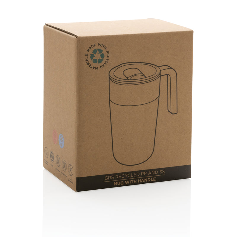Load image into Gallery viewer, GRS Recycled PP and SS mug with handle - Custom Wood Designs
