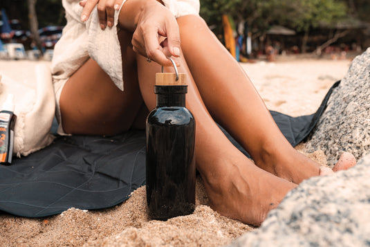 RCS RPET bottle with bamboo lid and handle - Custom Wood Designs