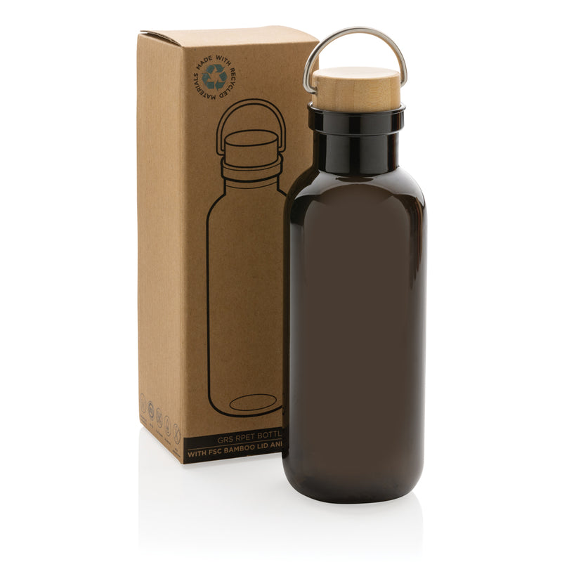 Load image into Gallery viewer, RCS RPET bottle with bamboo lid and handle - Custom Wood Designs

