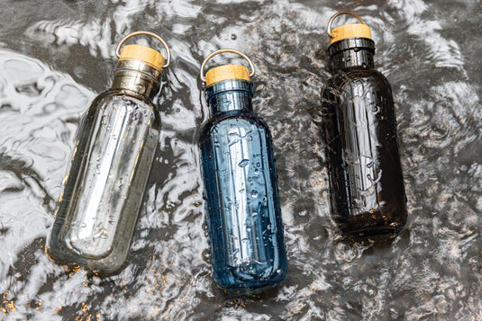 RCS RPET bottle with bamboo lid and handle - Custom Wood Designs