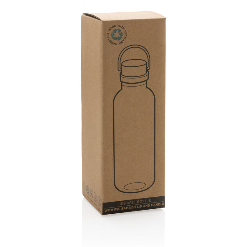 Load image into Gallery viewer, RCS RPET bottle with bamboo lid and handle - Custom Wood Designs
