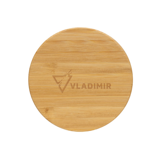 Reusable GRS certified recycled PP mug with bamboo lid from XD Collection, eco-friendly drinkware for hot and cold beverages.
