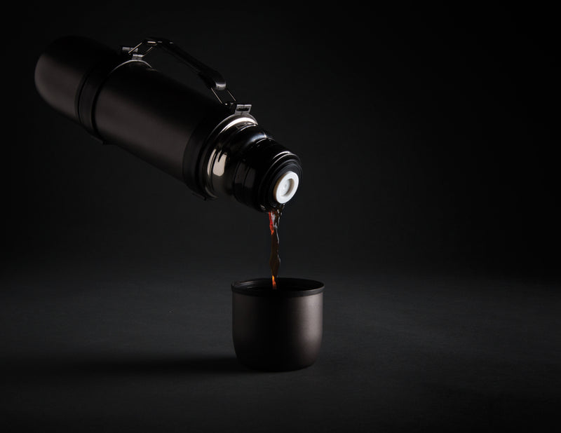 Load image into Gallery viewer, Vacuum flask with 2 cups - Custom Wood Designs
