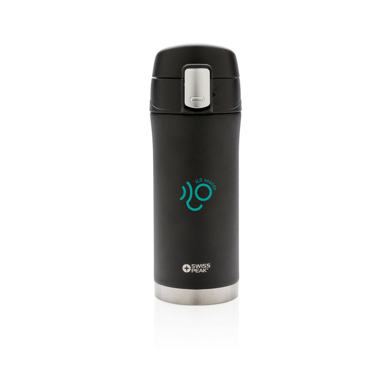 Load image into Gallery viewer, Swiss Peak Elite copper vacuum mug, stainless steel drinkware with copper accents, insulated for hot and cold beverages.
