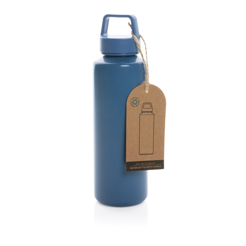 Load image into Gallery viewer, RCS certified recycled PP water bottle with handle - Custom Wood Designs
