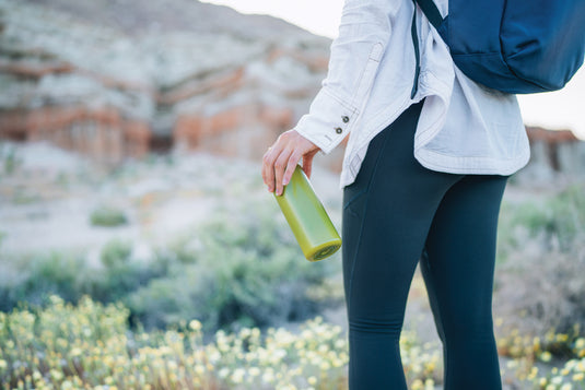 RCS certified recycled PP water bottle with handle - Custom Wood Designs