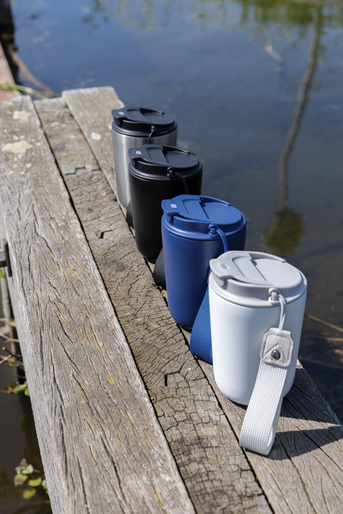 Load image into Gallery viewer, Cuppa RCS re-steel vacuum tumbler with lanyard - Custom Wood Designs
