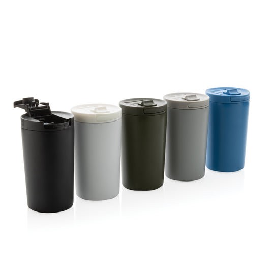 XD Collection RCS RSS double wall vacuum leakproof lock mug, sleek black drinkware with secure lid and insulated design